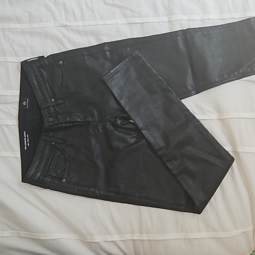 Adriano Goldschmeid High-Rise Ankle Faux Leather Skinny Pants